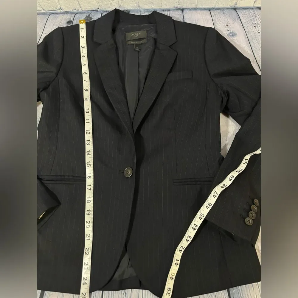 J. Crew 1035 Super 120's Pinstriped Businesscore Minimalist Preppy Blazer 6